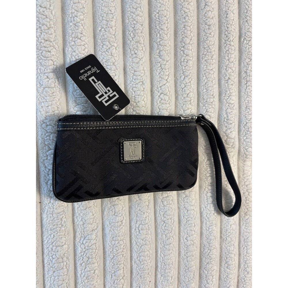 Tignanello Black Wristlet Wallet Zip Closure New With Tags